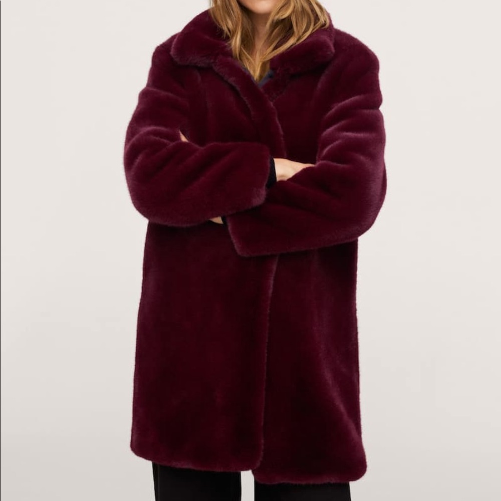 Mango Faux Fur Jacket